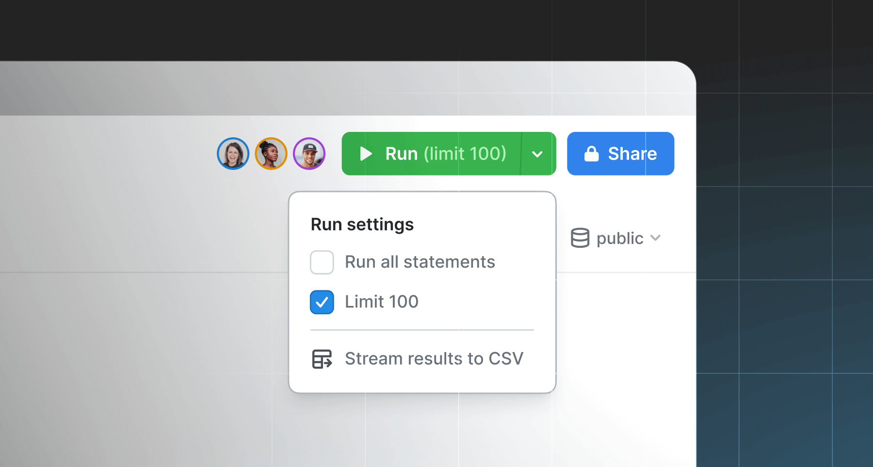 how to run statements with PopSQL